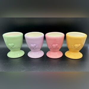 Colorful Ceramic Egg Cups Set of 4 pastels